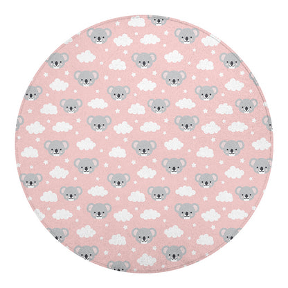 Koala Bear And Cloud Pattern Print Round Blanket