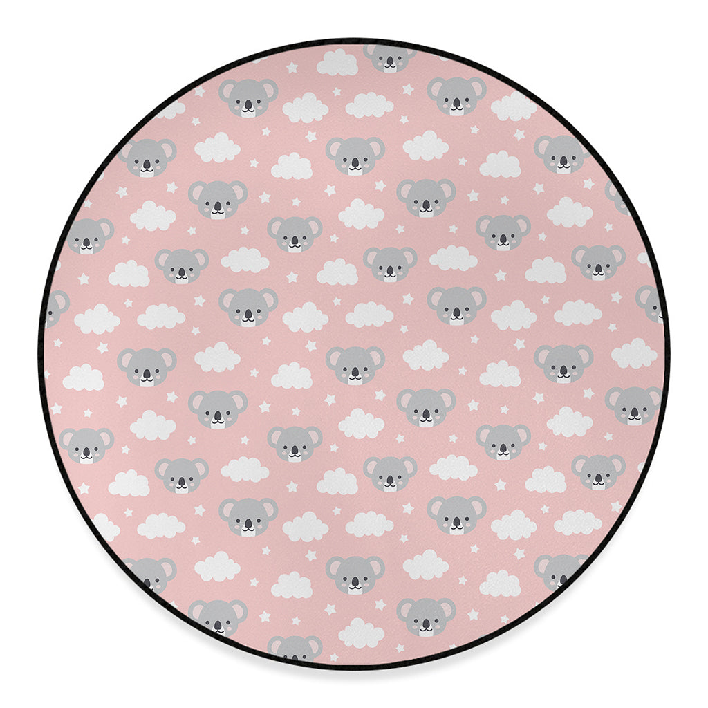 Koala Bear And Cloud Pattern Print Round Floor Mat