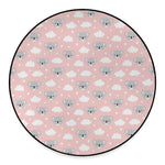 Koala Bear And Cloud Pattern Print Round Floor Mat