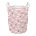 Koala Bear And Cloud Pattern Print Round Laundry Basket