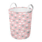 Koala Bear And Cloud Pattern Print Round Laundry Basket