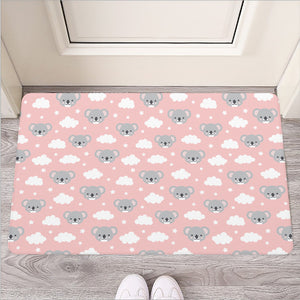 Koala Bear And Cloud Pattern Print Rubber Doormat