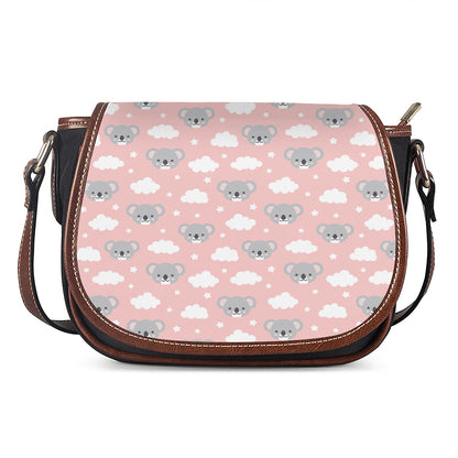 Koala Bear And Cloud Pattern Print Saddle Bag