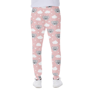 Koala Bear And Cloud Pattern Print Scuba Joggers