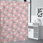 Koala Bear And Cloud Pattern Print Shower Curtain