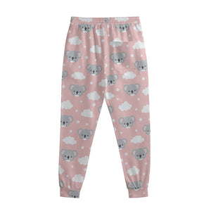 Koala Bear And Cloud Pattern Print Sweatpants