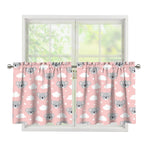 Koala Bear And Cloud Pattern Print Tier Curtains