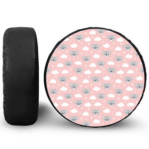 Koala Bear And Cloud Pattern Print Tire Cover