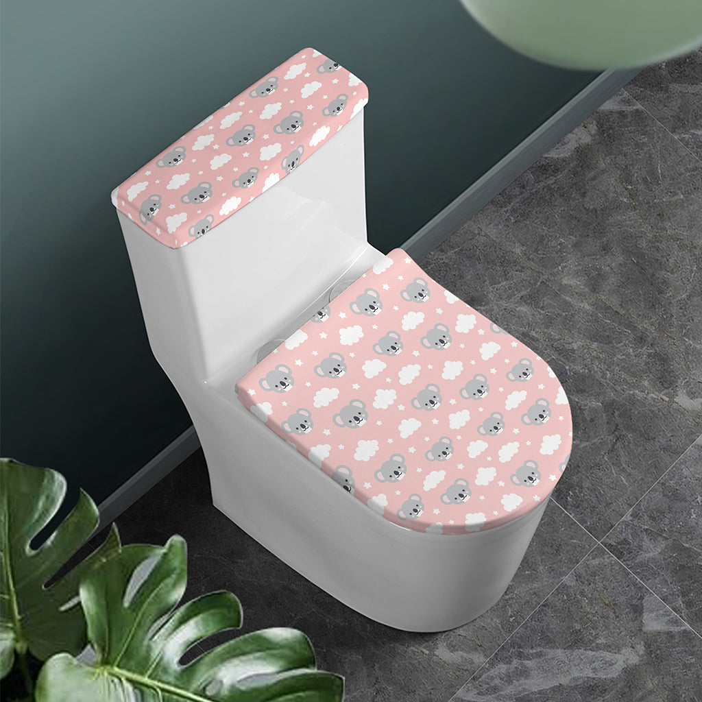 Koala Bear And Cloud Pattern Print Toilet Lid And Tank Cover Set