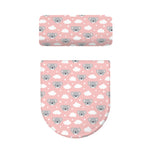 Koala Bear And Cloud Pattern Print Toilet Lid And Tank Cover Set