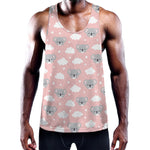Koala Bear And Cloud Pattern Print Training Tank Top