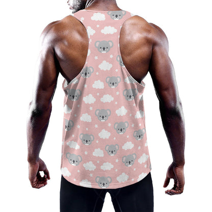 Koala Bear And Cloud Pattern Print Training Tank Top
