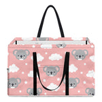 Koala Bear And Cloud Pattern Print Utility Tote Bag