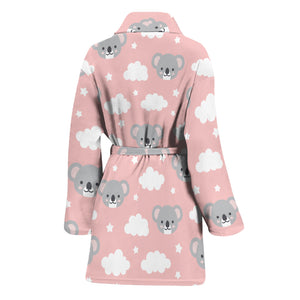 Koala Bear And Cloud Pattern Print Women's Bathrobe