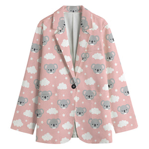 Koala Bear And Cloud Pattern Print Women's Blazer