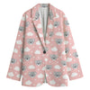 Koala Bear And Cloud Pattern Print Women's Cotton Blazer