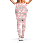 Koala Bear And Cloud Pattern Print Women's Leggings