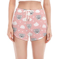 Koala Bear And Cloud Pattern Print Women's Split Running Shorts