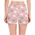 Koala Bear And Cloud Pattern Print Women's Split Running Shorts