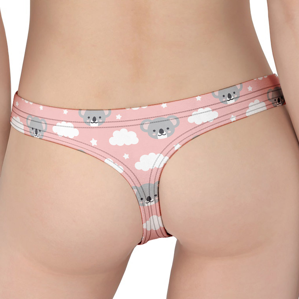 Koala Bear And Cloud Pattern Print Women's Thong