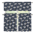 Koala Bear Pattern Print 3 Piece Kitchen Curtains