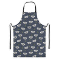 Koala Bear Pattern Print Bib Apron With Pocket