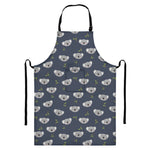 Koala Bear Pattern Print Bib Apron With Pocket