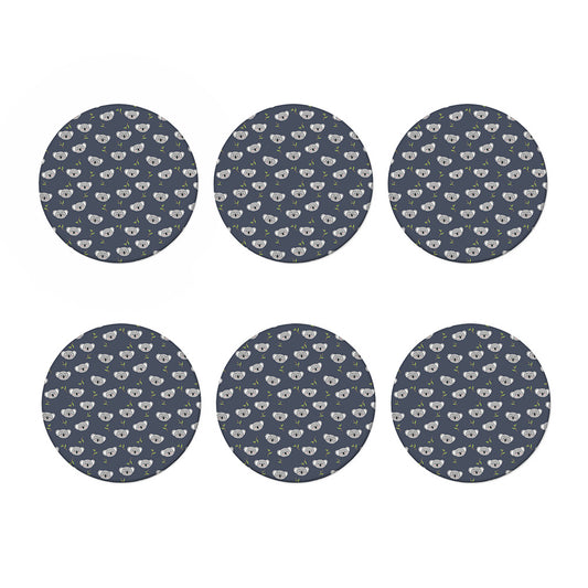 Koala Bear Pattern Print Coaster Set