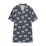 Koala Bear Pattern Print Cotton Hawaiian Shirt