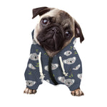 Koala Bear Pattern Print Dog Zip Up Hoodie