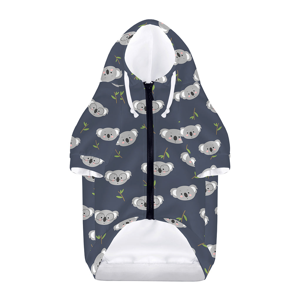 Koala Bear Pattern Print Dog Zip Up Hoodie