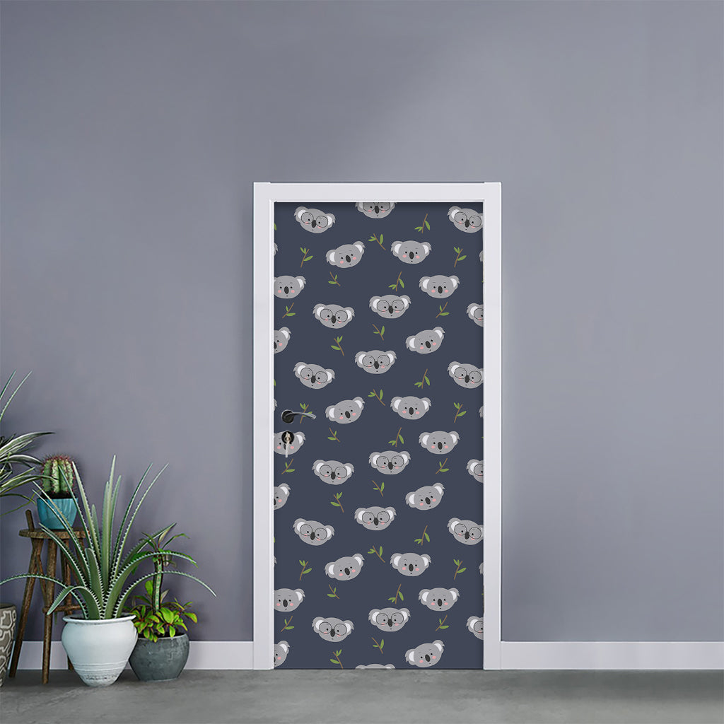 Koala Bear Pattern Print Door Sticker