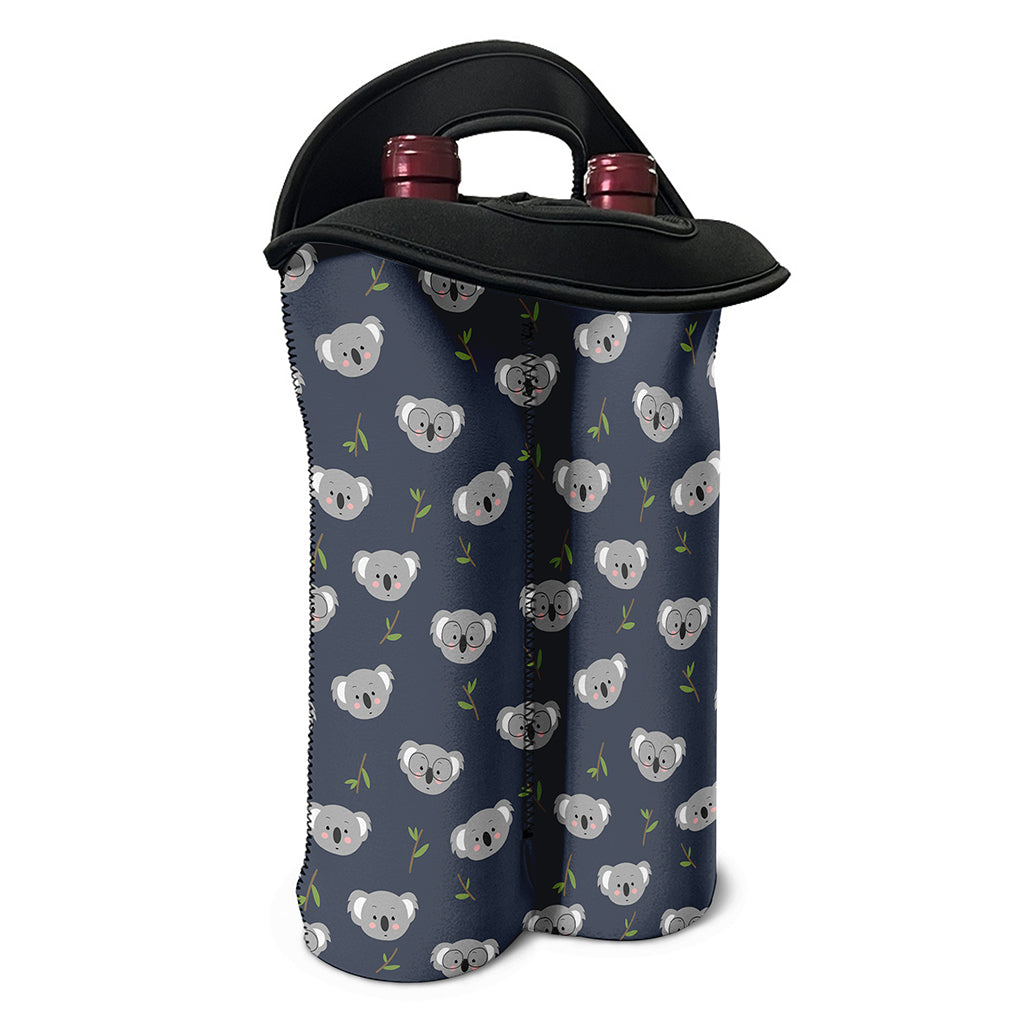 Koala Bear Pattern Print Double Neoprene Wine Tote