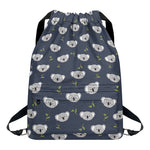 Koala Bear Pattern Print Drawstring Backpack