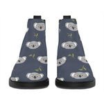 Koala Bear Pattern Print Flat Ankle Boots