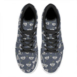 Koala Bear Pattern Print High Top Leather Sneakers