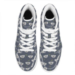 Koala Bear Pattern Print High Top Leather Sneakers
