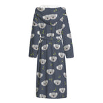 Koala Bear Pattern Print Hooded Bathrobe