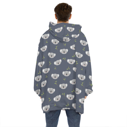 Koala Bear Pattern Print Hoodie Blanket