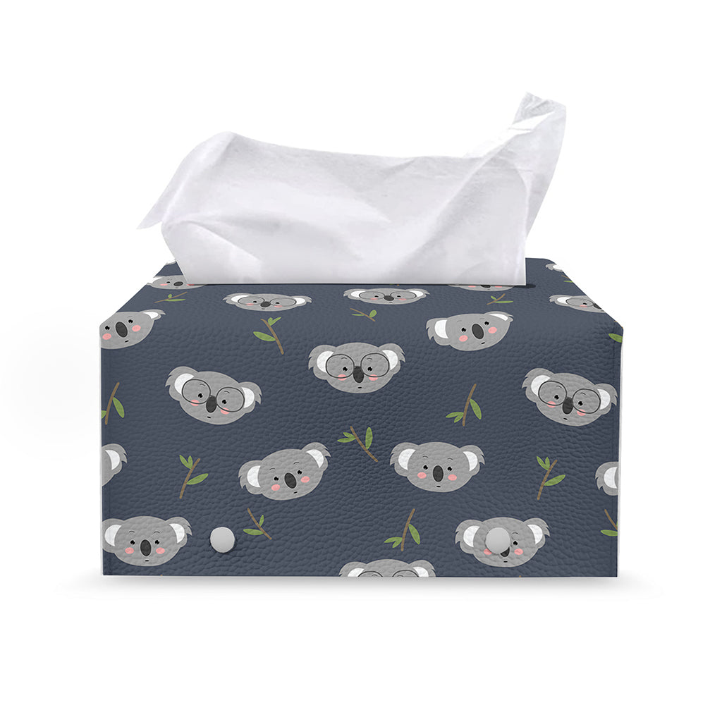 Koala Bear Pattern Print Leather Tissue Box Cover