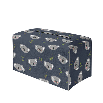 Koala Bear Pattern Print Leather Tissue Box Cover