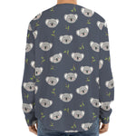 Koala Bear Pattern Print Long Sleeve Baseball Jersey