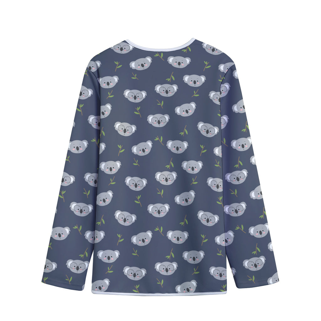 Koala Bear Pattern Print Long Sleeve Short Coat