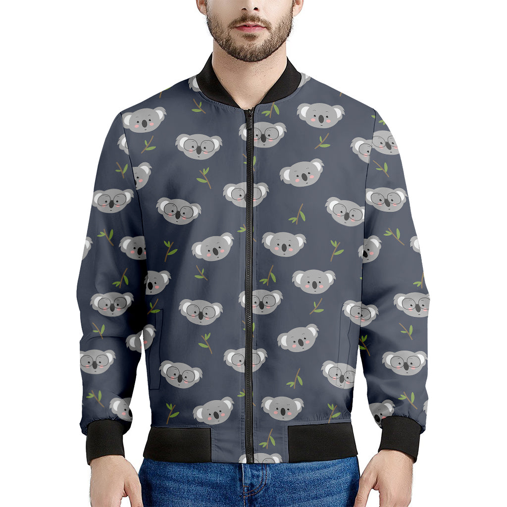 Koala Bear Pattern Print Men's Bomber Jacket