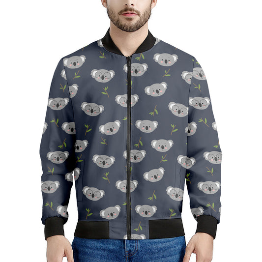 Koala Bear Pattern Print Men's Bomber Jacket