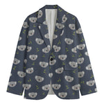 Koala Bear Pattern Print Men's Cotton Blazer