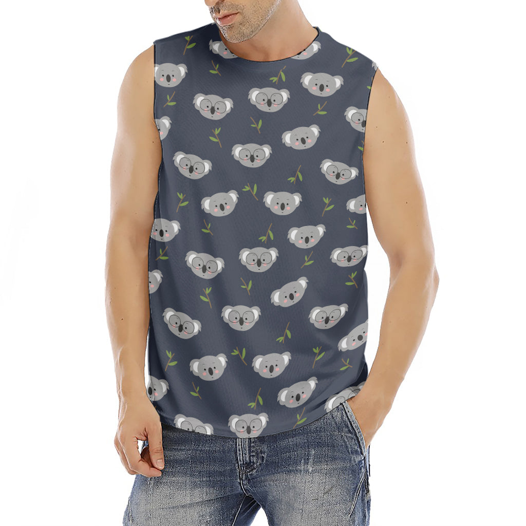 Koala Bear Pattern Print Men's Fitness Tank Top