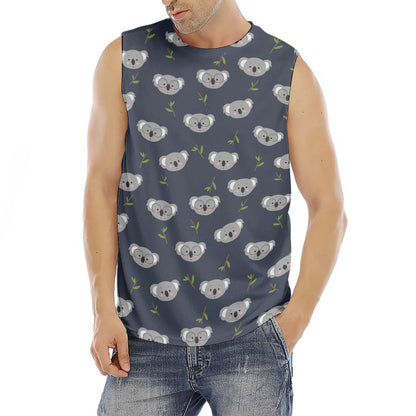 Koala Bear Pattern Print Men's Fitness Tank Top