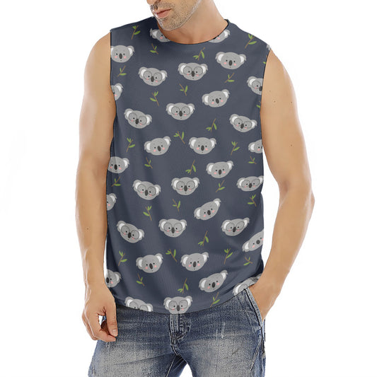 Koala Bear Pattern Print Men's Fitness Tank Top