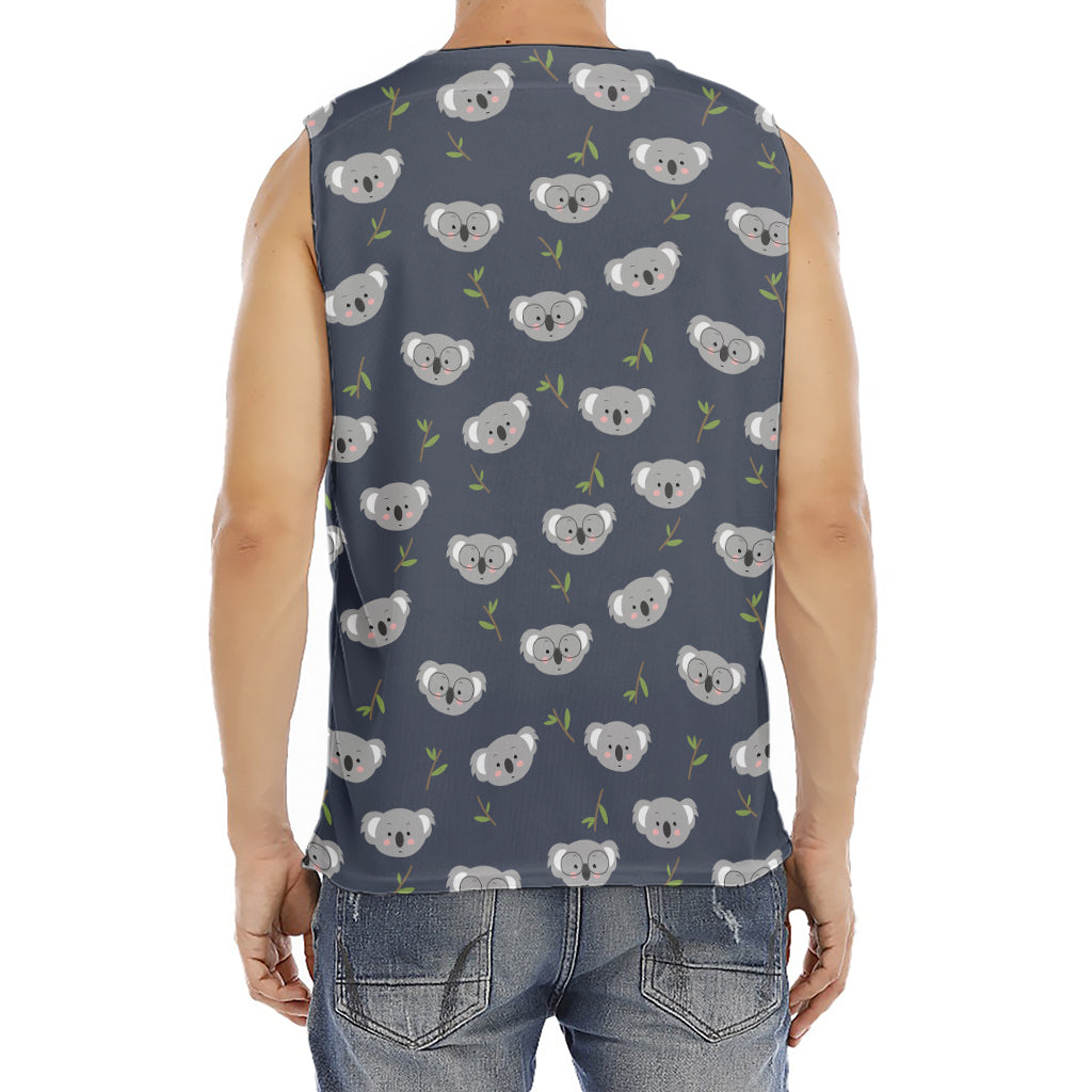 Koala Bear Pattern Print Men's Fitness Tank Top
